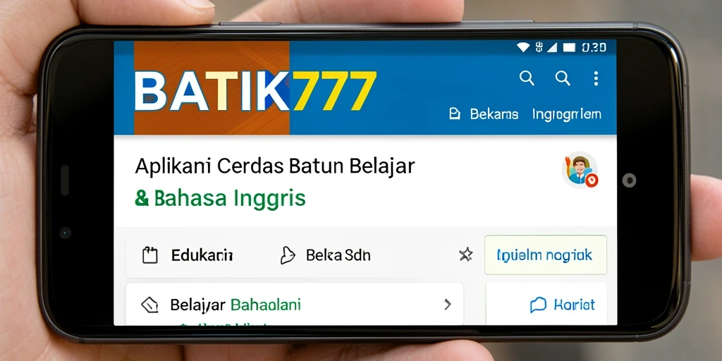 Screenshot utama BATIK77 yang menampilkan antarmuka belajar Bahasa Inggris yang interaktif.
