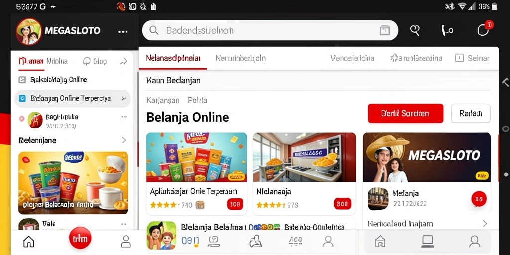 Tampilan antarmuka aplikasi MEGASLOTO yang intuitif dan menarik.