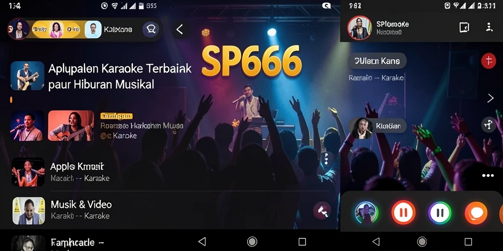 Tampilan antarmuka SP666 yang menarik dan fungsional untuk karaoke.